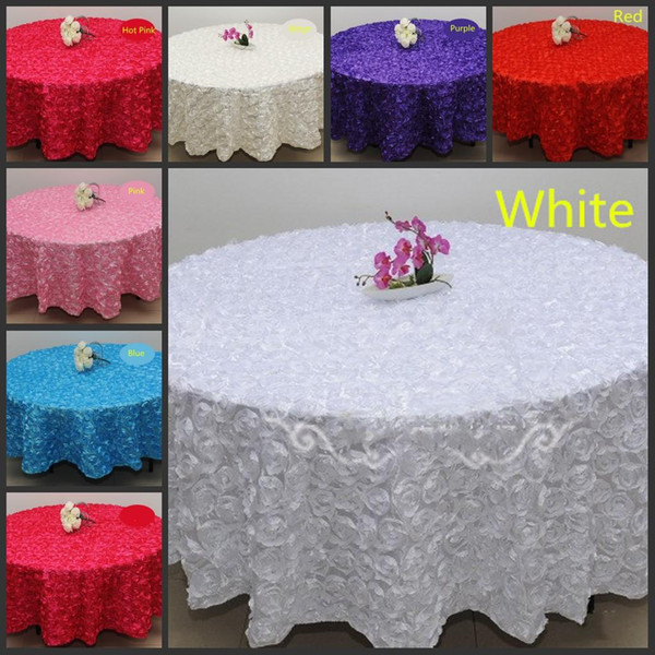 Blush Pink 3D Rose Flowers Table Cloth for Wedding Party Decorations Cake Tablecloth Round/Rectangle Table Decor Runner Skirts Carpet Cheap