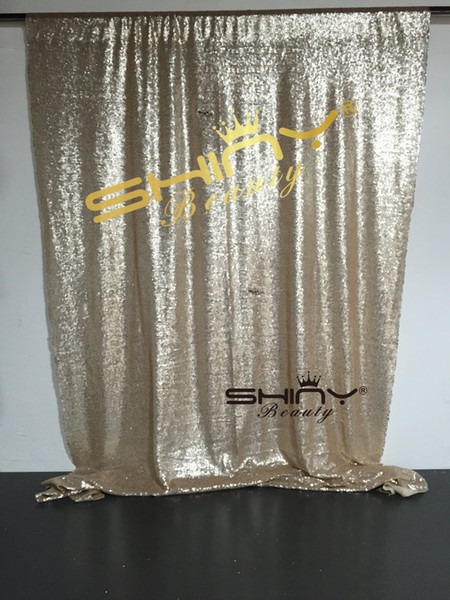 4x6ft Champagne Sequin Backdrop Curtains Photo Booth Wedding Props Glitter Party Background Decorations