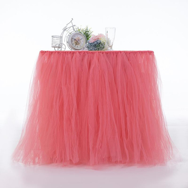 Tutu Tables Skirts For Baby Shower Birthday Party Wedding Decorations Ornament Soft Colorful Table Skirt Popular Small 45mr cc