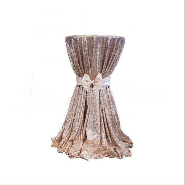 80*80cm Round Champagne Sequin Cloth Table Cloth Wholesale Table Cloths Sparkly sequin fabric Table Wedding Party Decoration