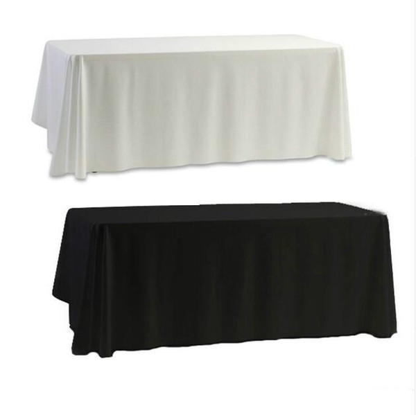 White Black Table Cloth Table Cover for Banquet Wedding Party Decor 145x145cm Plain Dyed Home Decorartion