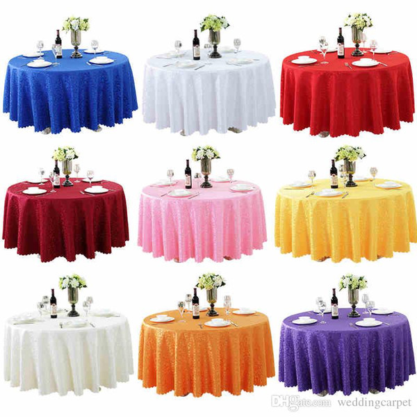 Luxurious Round Table Cover Round Jacquard Damask Table Cloth Hotel Wedding Tablecloth Machine Washable Fabric Cloth Table