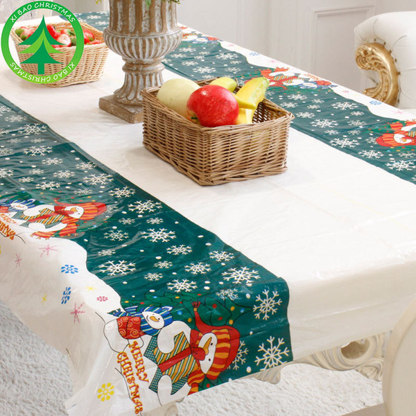 PVC Table Cloth Disposable tablecloth Holiday Decorations Party Tools 4 colors 110*180cm table runner 2018 Christmas Free Shipping