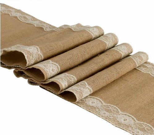 Hot New Wedding Table Decor Vintage Burlap Lace Tablecloth Jute Table Runner For Party Home Decor For Table Decoration Hot Sale