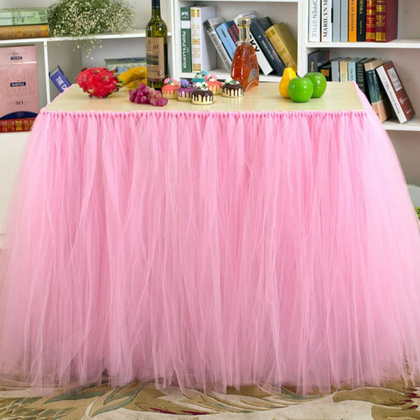 Fluffy Table Skirt 29 Designs Tulle Tablecloth Children's Birthday Party Seat Chair Skirt Christmas Wedding Party Decoration 1 Piece ePacket