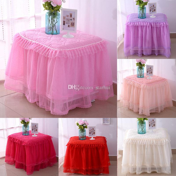 Pink Tulle Tutu Table Skirt Tableware For Wedding Party Birthday Decor Lace Bedside Table Cover Home Textiles Decorations 11 style WX9-868