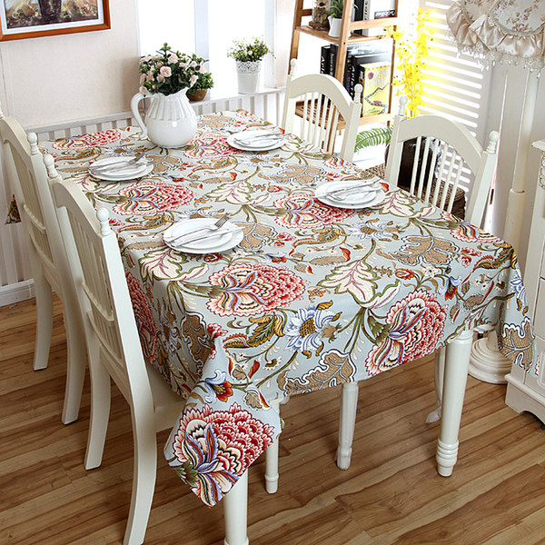 1 color 7 size Countryside printing waterproof cotton canvas rectangle home tablecloth table covers table runners