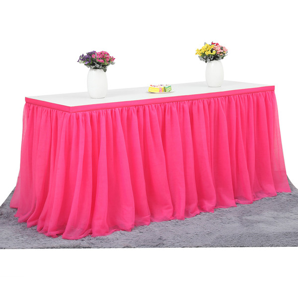 183 x 77 cm Wedding Party Tutu Tulle Table Skirt Tableware Cloth Baby Shower Party Home Decor Table Skirting Birthday