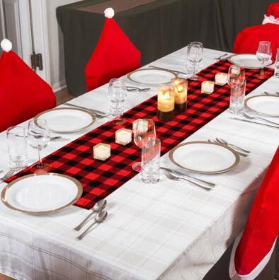 33*274cm Buffalo Check Table Runner Plaid Table Runner For Christmas Decoration Family Dinners Party Table Decoration 50pcs