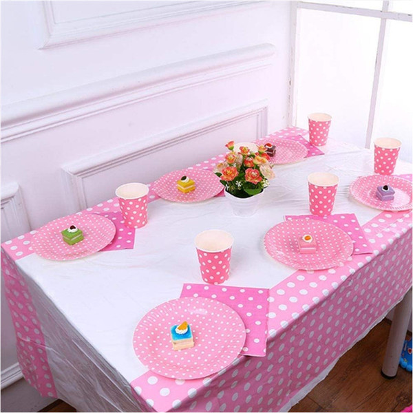 Polka Dots Disposable Plastic Tablecloths 42