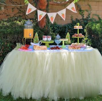 Wedding Tulle Tutu Table Skirt Custom Made Colors Birthdays Dessert Station Skirt Baby Showers Parties Table Decoration 100*80CM wn331