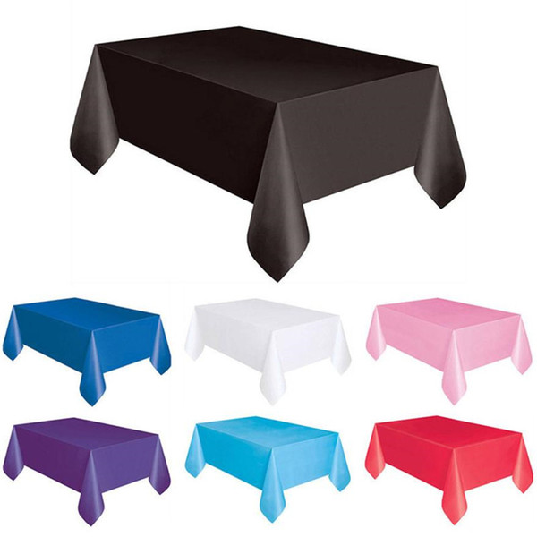 2018 New Fashion Candy Color Large Plastic Rectangle Table Cover Cloth Wipe Clean Party Tablecloth Covers For Home Supply M4