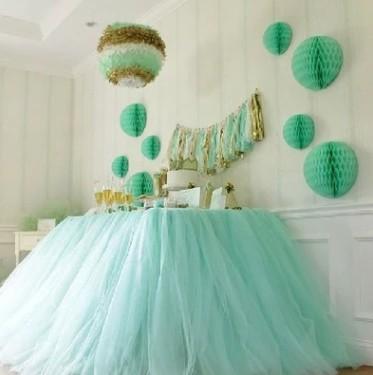 newest Wedding Tulle Tutu Table Skirt Custom Made Colors Birthdays Dessert Station Skirt Baby Showers Party Table Decoration 100*80CM wn331