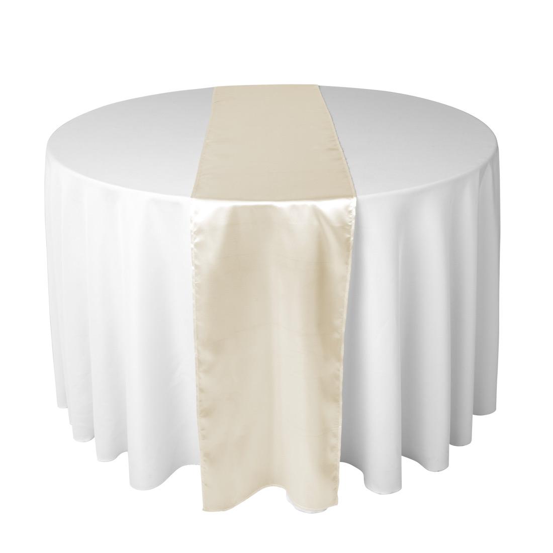 30 X 275 CM Satin Table Runner For Wedding Reception or Shower Color Ivory