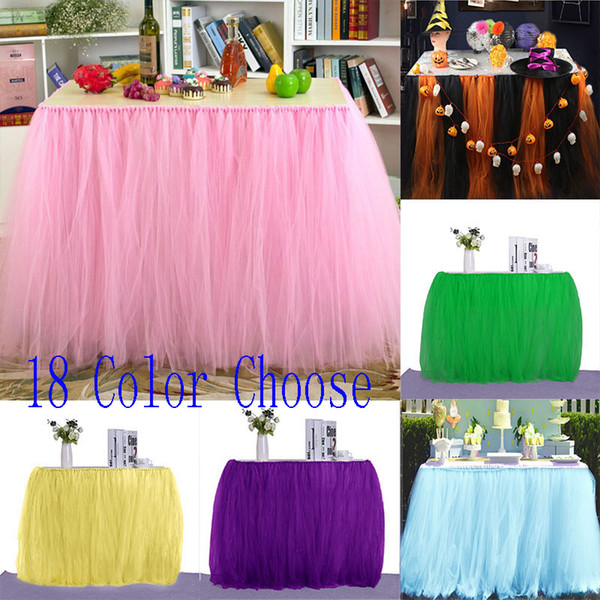 Tulle Table Skirt Cloths Tableware For Wedding Party Birthday Decor Lace Table Cover Home Textiles Xmas Decorations DIY HH7-1507