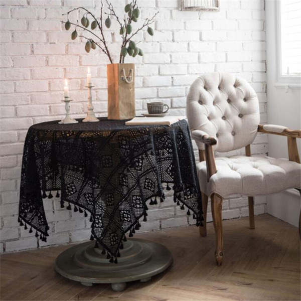 Lace Table Runner Home Table Decoriation Fashion Hand-made Hollow Out Lace Round Table Cloths For Home Decoriation