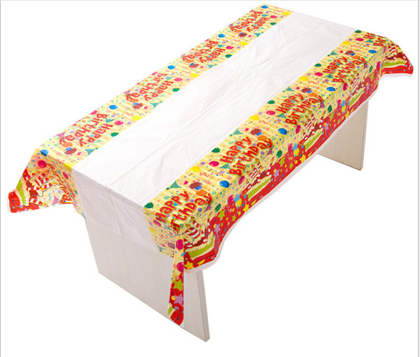 Table Cloth Food Grade PE One TimeTable Cover Happy Birthday Party Tablecloth Waterproof and Oilproof Table Cloth Party Decor