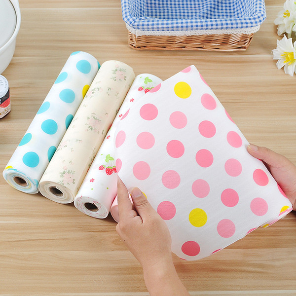 30*300CM Polka Dot Bohemian Style Table Cloth PET Material Funny Cute Cloth Cut Mats Waterproof Non-slip Insulation Pad Drawer Pad Free Ship