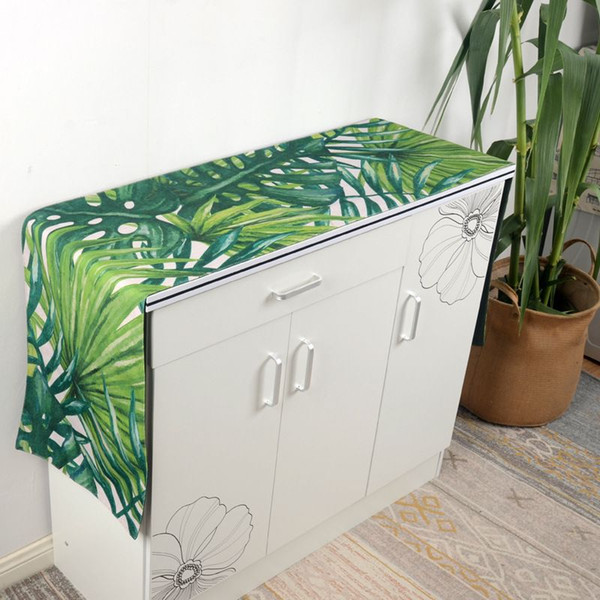 The night stand shoe cabinet the cloth of tropical rainforest green vegetation sofa cover tea table cover cloth.