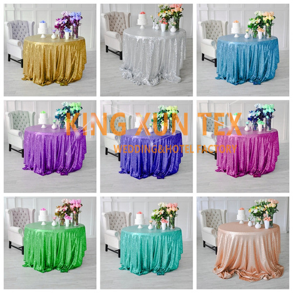 Hot Sale Sequin Table Cloth For Party And Event Decoration \ Cheap Wedding Tablecloth Door to Door Shipping