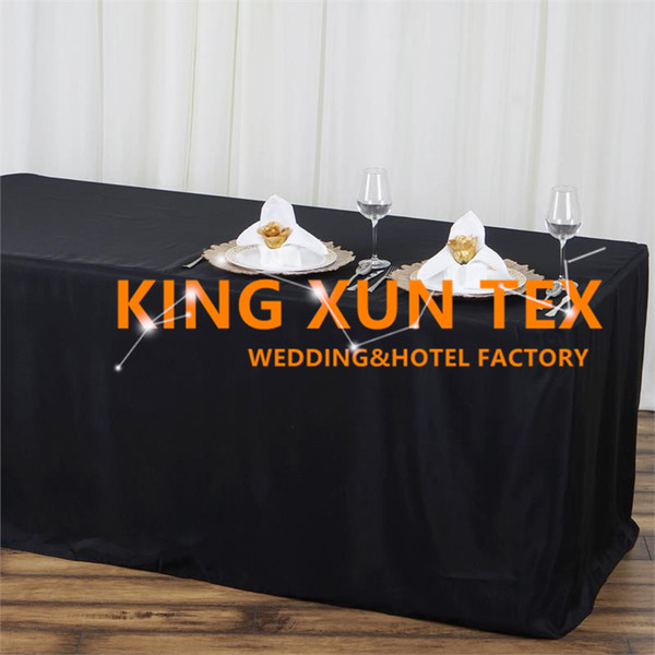 100% Polyester Rectangular Table Cover \ Fited Table Cloth For Wedding And Event Party Decoration Free Shipping