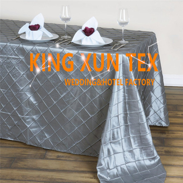 New Design Rectangular Pintuck Taffeta Table Cloth \ Cheap Wedding Table Cloth For Event Party Decoration Free Shipping