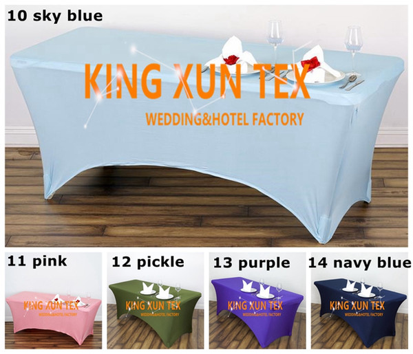 Wholesale Price Rectangular Lycra Spandex Table Cover Cheap Wedding Table Cloth For Event Party Decoration Free Shipping