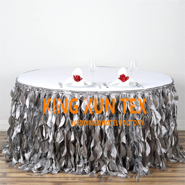 Round Size Taffeta Table Skirt \ Table Cloth Skirting For Wedding And Event Decoration Free Door Shipping