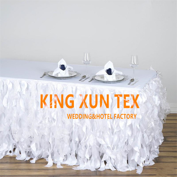 Nice Looking Taffeta Table Skirt \ Table Cloth Skirting For Wedding And Event Decoration Free Door Shipping