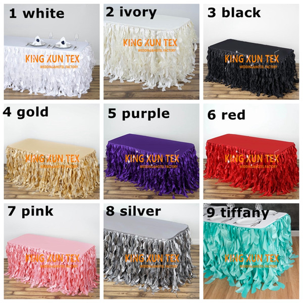 New Design Taffeta Table Skirt \ Table Cloth Skirting For Wedding And Event Decoration Free Door Shipping