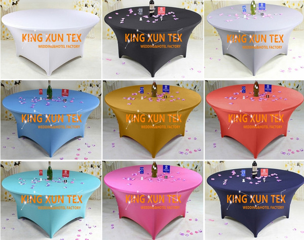 5pcs Lot Round Lycra Spandex Table Cover \ Cheap Wedding Table Cloth For Event And Party Decoration