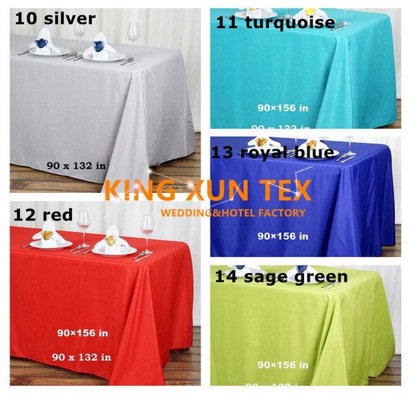 Hot Sale 6ft Or 8ft Long Rectangular Polyester Table Cloth Cheap Tablecloth For Wedding Event Decoration Free Shipping