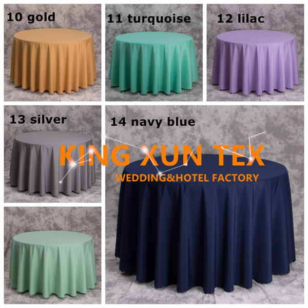 High Thick Round Plain Poly Table Cloth \ Cheap Tablecloth For Wedding And Event Decoration Free Shipping