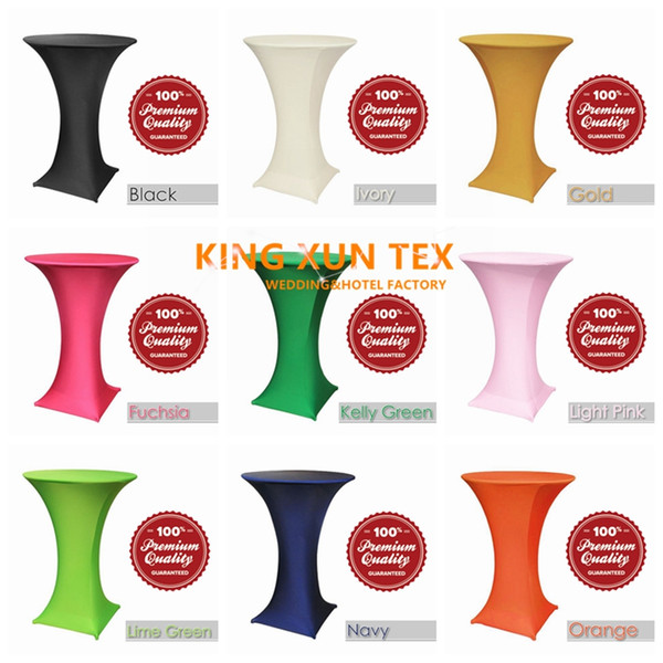 Four Pocket Lycra Spandex Cocktail Table Cover Table Cloth For Wedding And Event Party Decoration Free Shipping