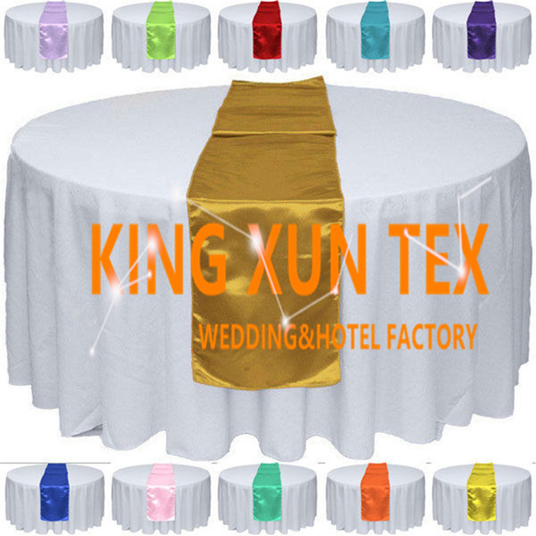 Wholesale Price Satin Table Runner Fit On Table Cloth For Wedding And Event Decoration Free Shipping