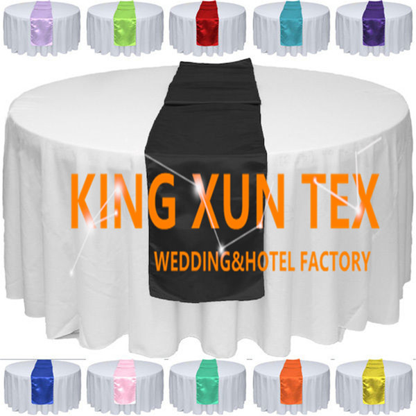 Good Quality Satin Table Runner Fit On Table Cloth For Wedding And Event Decoration Free Shipping