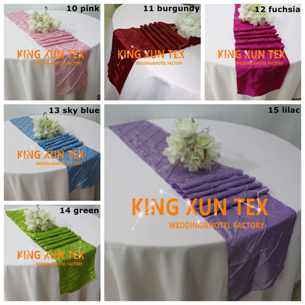 Hot Sale Taffeta Pintuck Table Runner Fit On Table Cloth For Wedding And Event Decoration Free Shipping