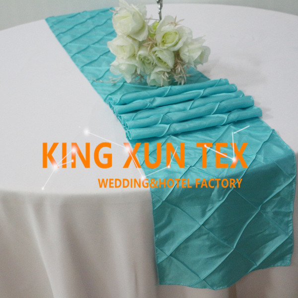 New Design Taffeta Pintuck Table Runner Fit On Table Cloth For Wedding And Event Decoration Free Shipping