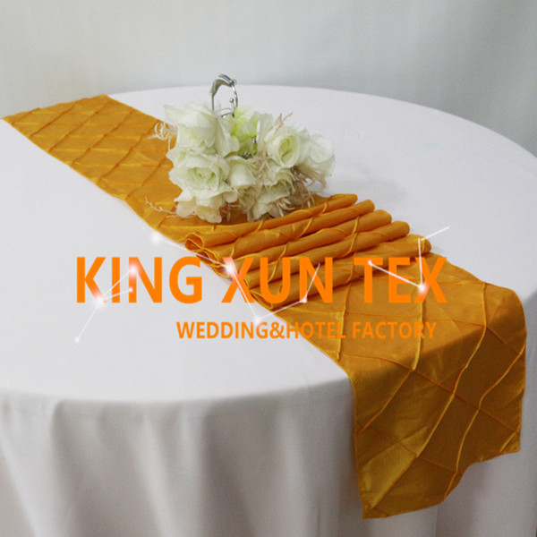 Nice Looking Taffeta Pintuck Table Runner Fit On Table Cloth For Wedding And Event Decoration Free Shipping