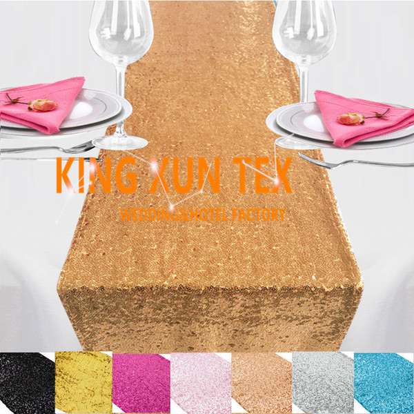 New Design Sequin Table Runner Fit On Table Cloth For Wedding & Event Decoration Free To Door Shipping