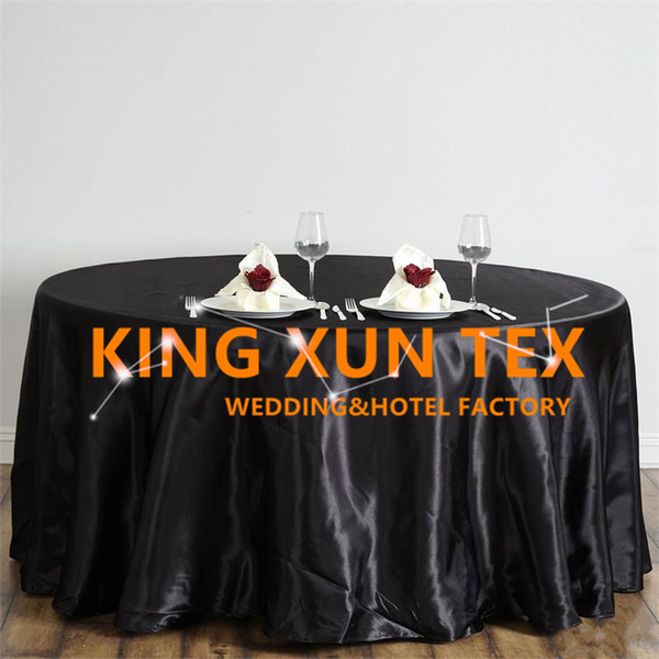 Hot Sale 5PCS Satin Table Cloth \ Cheap Wedding Tablecloth For Event Party Decoration Free To Door Shipping