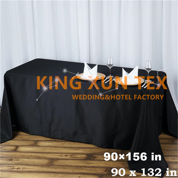 White & Black 6ft Or 8ft Long Rectangular Polyester Table Cloth Cheap Tablecloth For Wedding Event Decoration Free Shipping