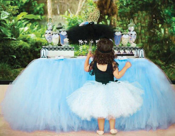 Home Textiles new Wedding Party Tulle Tutu Table Skirt Birthday Baby Shower Wedding Table Decorations Diy Craft Supplies