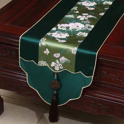 Thicken Jade Patchwork Luxury Table Runner Rectangle High End Dining Table Mats Silk Brocade Coffee Table Cloth Party Home Decor 200x33 cm