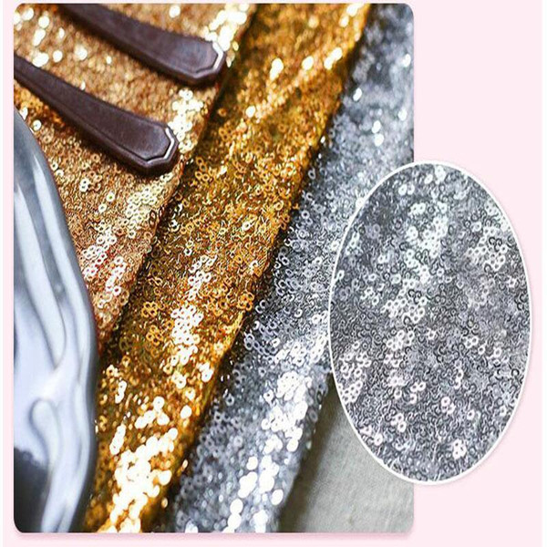 New fashion 30*270cm Sequin Fabric Table Runner Gold Silver Sequin Table Cloth Sparkly Bling for Wedding Party Decoration Products Supplies