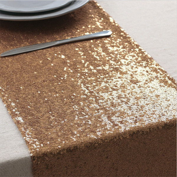 New Arrival Rose Gold Sequin Table Runners 10.6