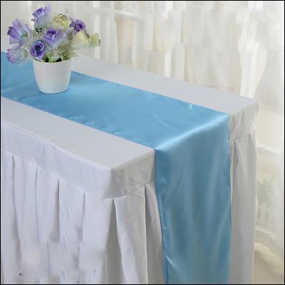 Satin Table cloth 30cm x 275cm For Wedding Party Event Banquet Home Table Decoration Supply Table Cover Tablecloth Accessories