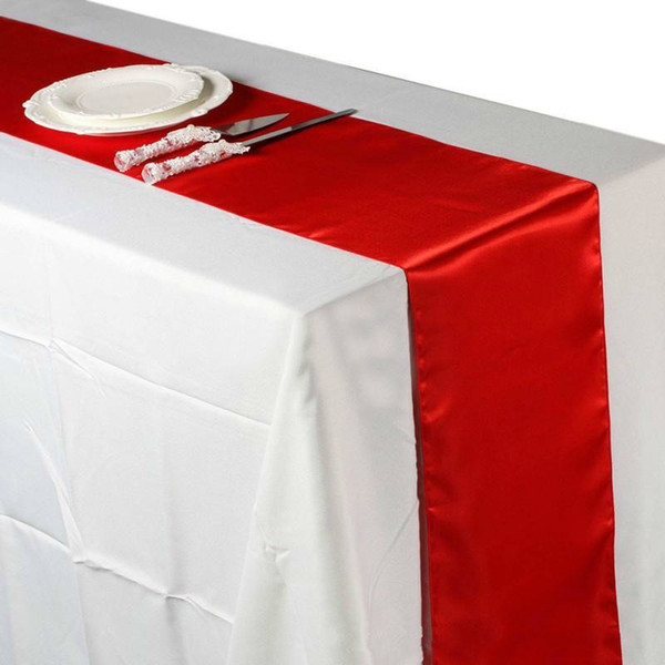 New Fashion Table Runner Satin Table Runners for Wedding Satin Ribbon Cloth Table Runner Flag of Wedding Banquet Decoration