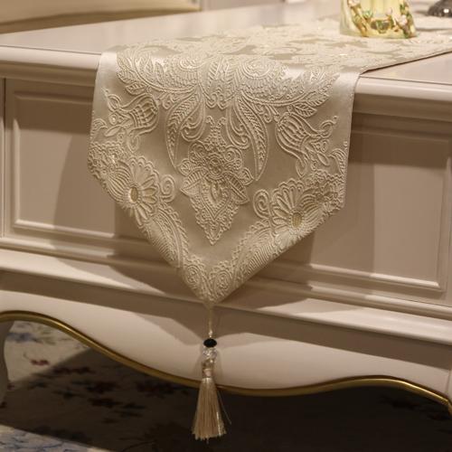 European Concise Table Runners For Wedding Luxurious Embroidered Cotton Linen Table Runner Cabinet Cover Home