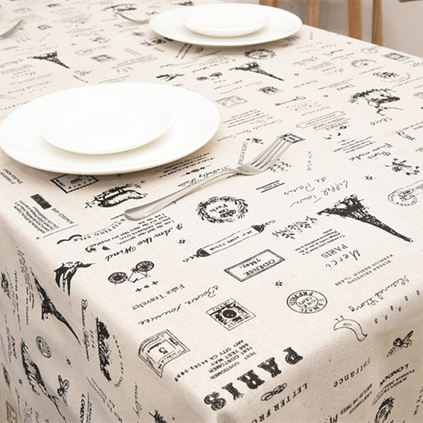 Cotton Linen Table Cloths 140*250cm Printed Side Table Cloth Covers Dining Room Textile Decoration Home Decoration